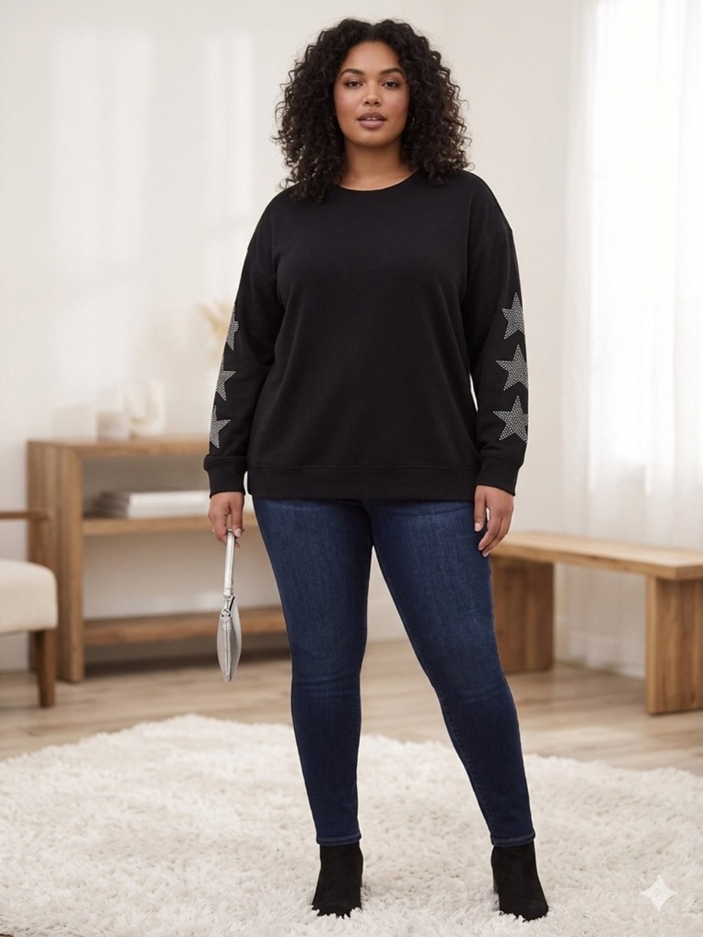 NWT Torrid Relaxed Cozy Shiny Stars Sweatshirt - 3X